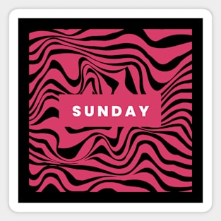 Sunday Red Abstract Pattern Magnet